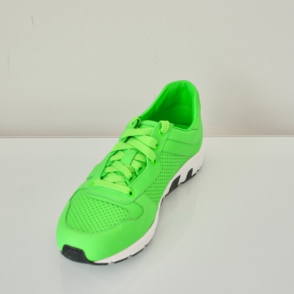 NIB GUCCI LEATHER NEON GREEN TENNIS MENS LOW TOP SNEAKERS - Picture 7 of 11